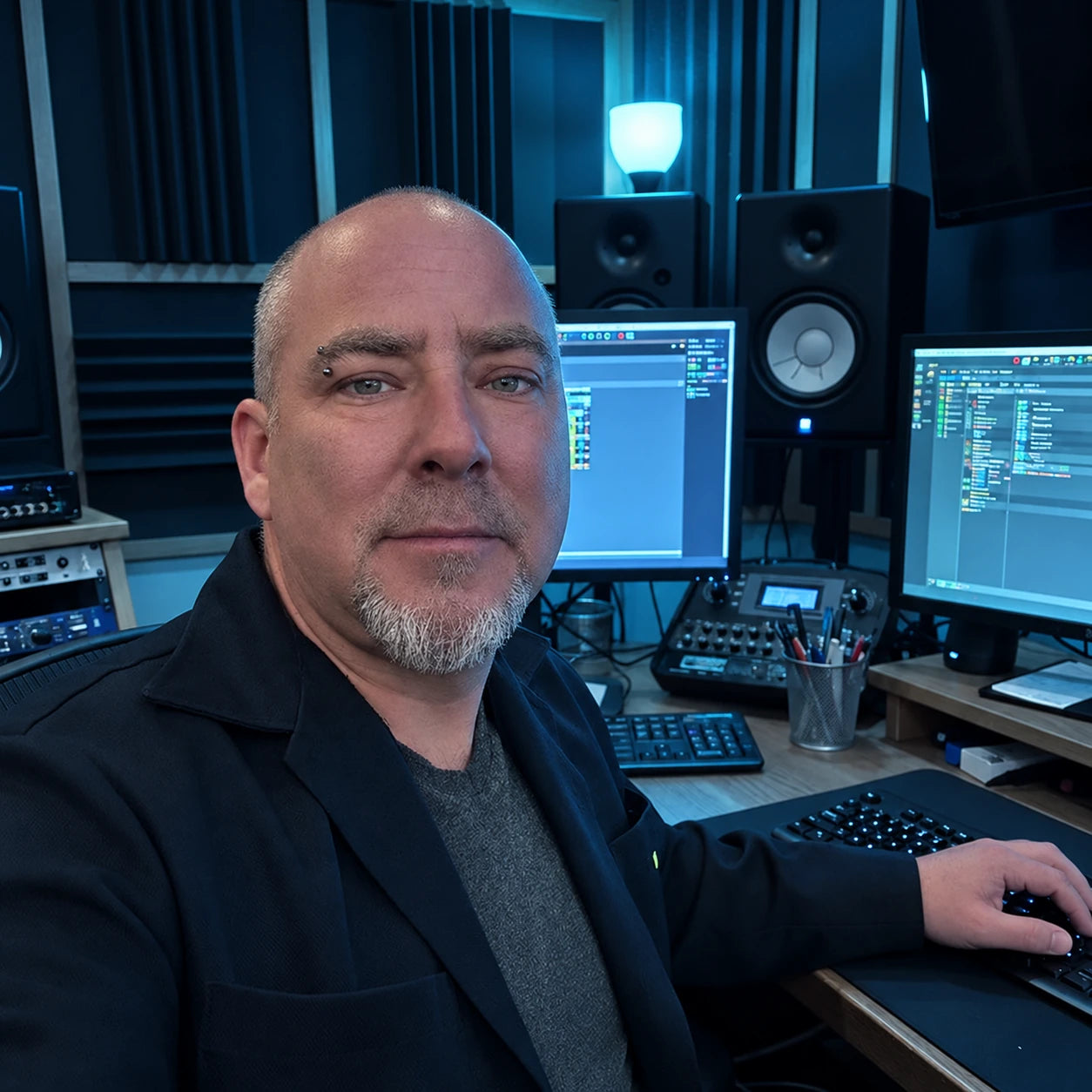 Simon Apex in the studio
